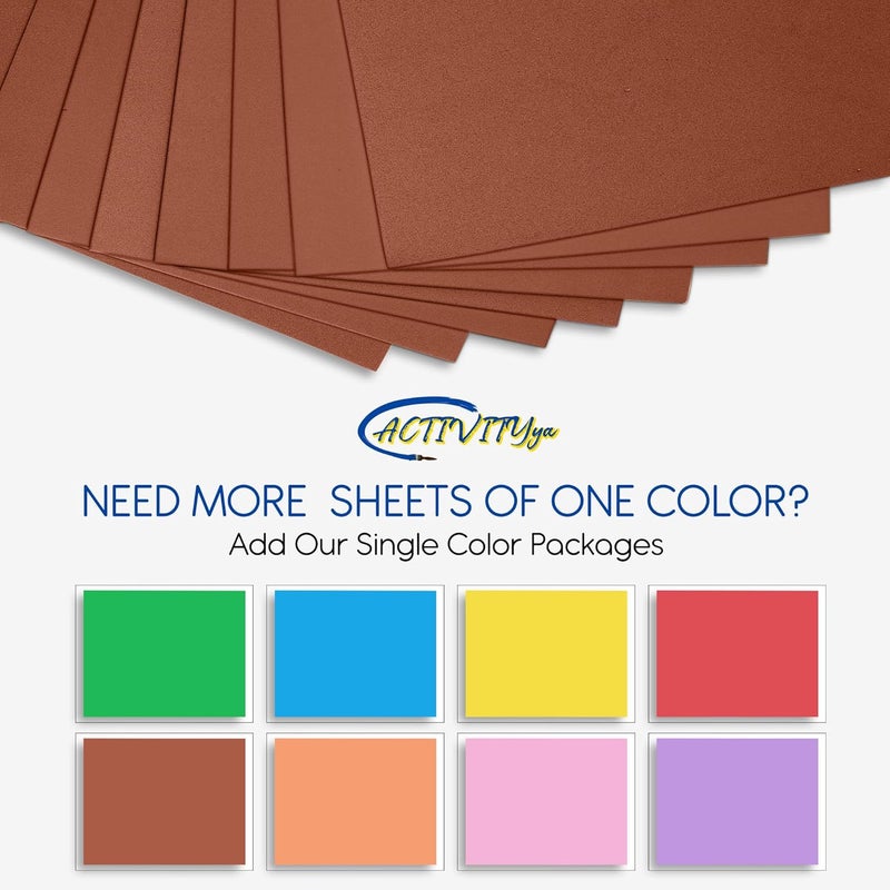 ACTIVITYYA Brown EVA Foam Sheets, 6 x 9 Inch, 2mm Thick – Foam Paper for DIY Arts and Crafts, School Projects, and More – 8 Pack - Image 3